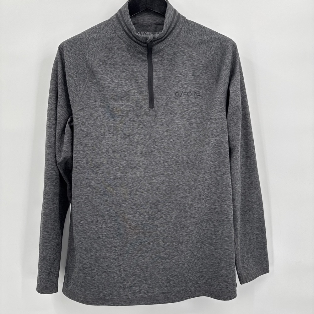 G/Fore Mens Long Sleeve Mock Neck Gray Preppy‎ Golf 1/4 Zip Pullover M